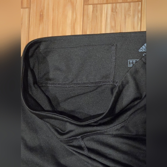 NWOT Adidas Black Leggings with White Logo - Picture 6 of 8